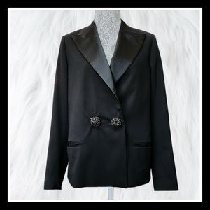 LANVIN H&M Rare Black Wool Satin Tux Style Jacket